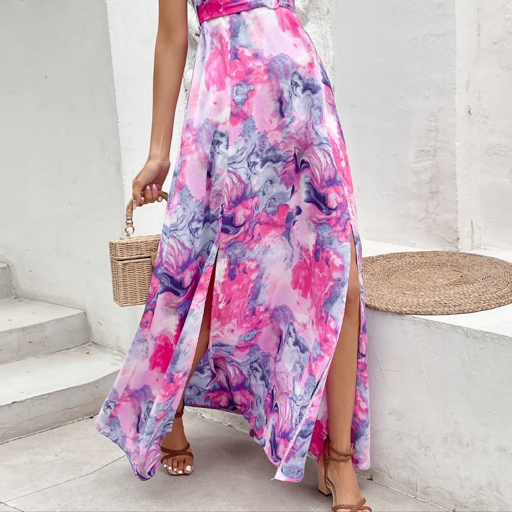 Mixed Open Back Dress - Picture 8 of 9